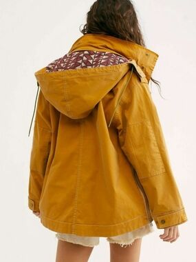 Free People Portland Anorak jacket featuring a mustard yellow